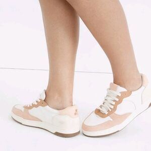 Madewell Womens Low-Top Trendy Minimalist Sneakers in Peach Colorblock 8